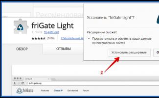 friGate extension for Google Chrome browser